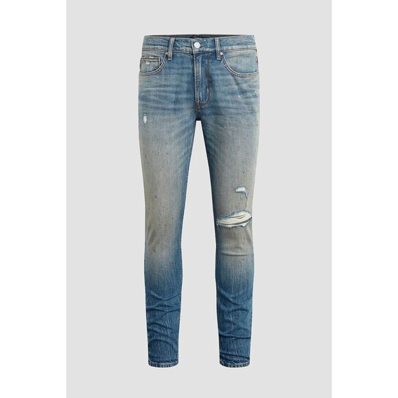 Hudson NWT Zack Skinny Jean Mens size 34x32 Gallery Distressed Ripped Splatter - Picture 2 of 14